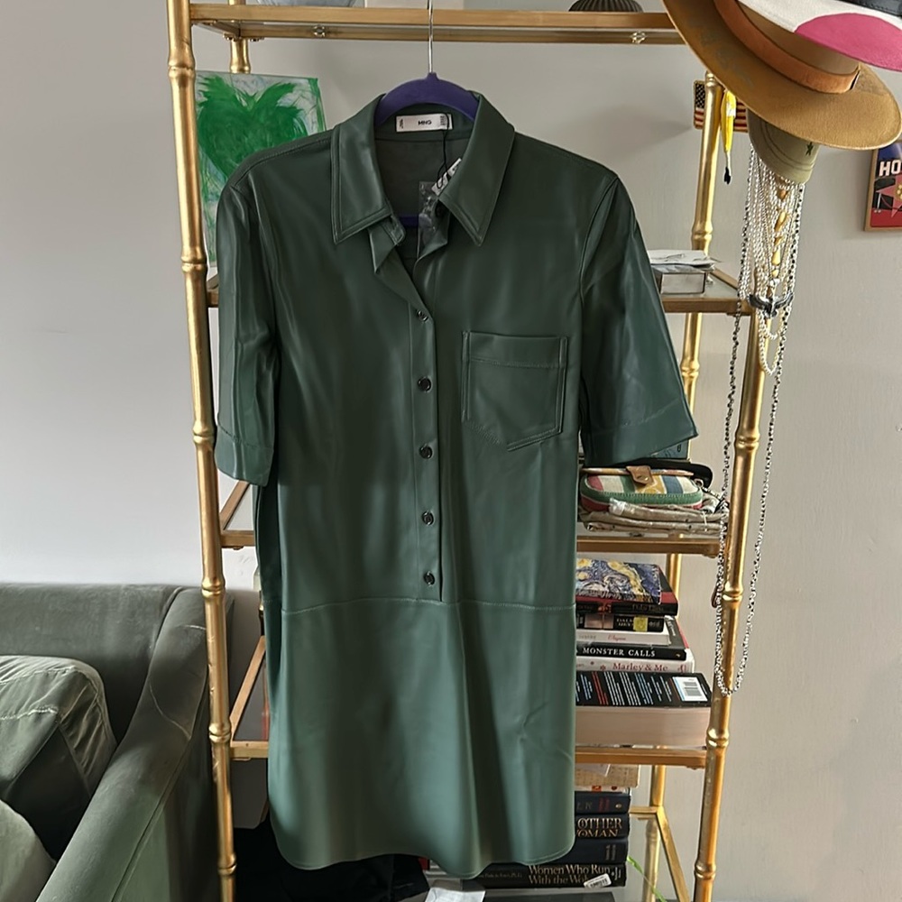Mango green faux dress size M